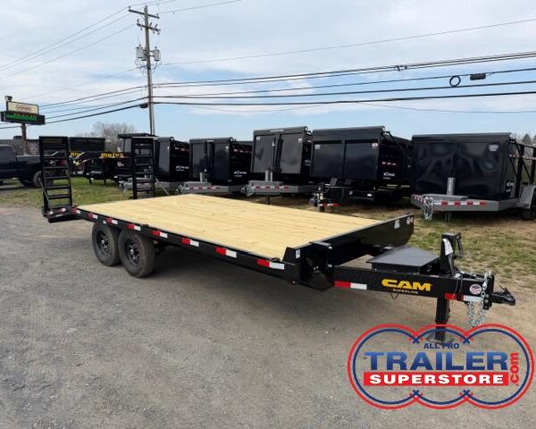 CAM Superline 8.5 x 20 Deckover Equipment Trailer - Ladder Ramps