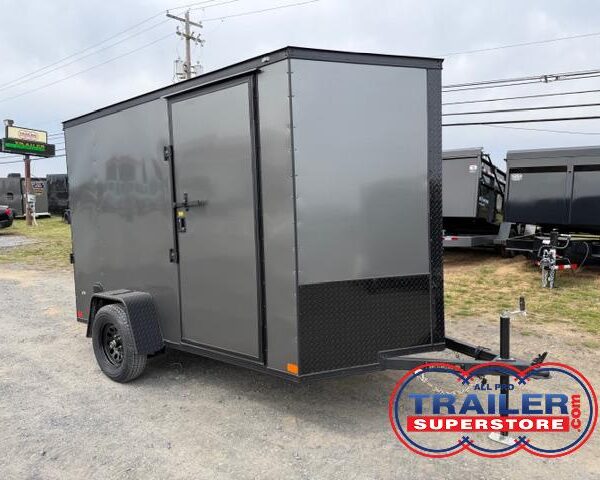 Covered Wagon 6 x 10 Enclosed Trailer - Ramp Door - Black Trim