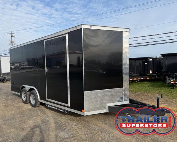 Covered Wagon 8.5 x 18 Enclosed Car Trailer - Ramp Door