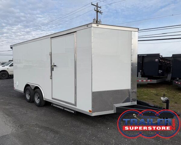 Covered Wagon 8.5 x 18 Enclosed Car Trailer - Spoiler