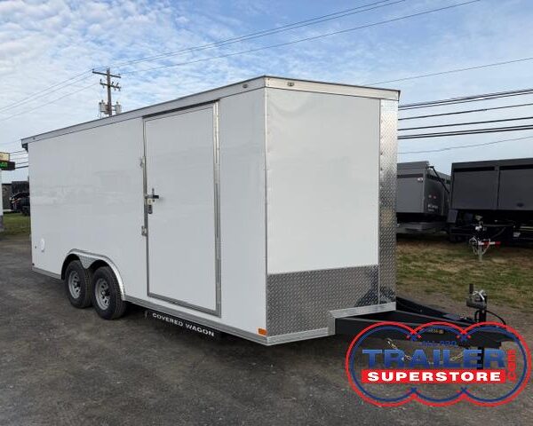Covered Wagon 8.5 x 18 Enclosed Car Trailer - Spoiler