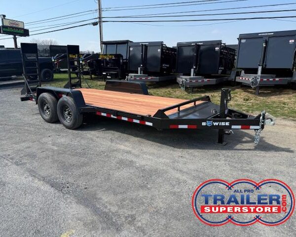 BWise 7 x 16 Low Profile HD Equipment Trailer - Ladder Ramps