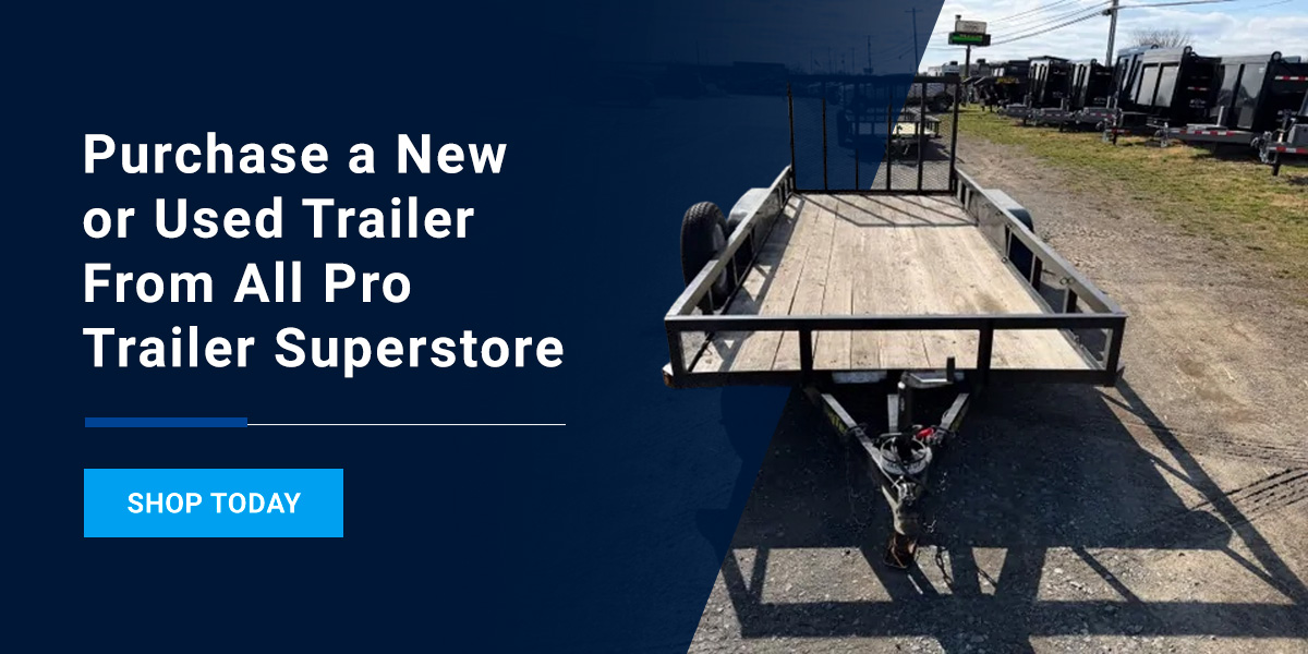 One of the many landscape utility trailers available at All Pro Trailer Superstore