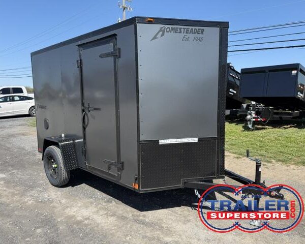 Homesteader 6x10 V-Nose Cargo Trailer - Black Trim