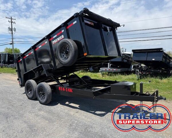 Premier 7 x 14 Low Profile Dump Trailer - High Sides