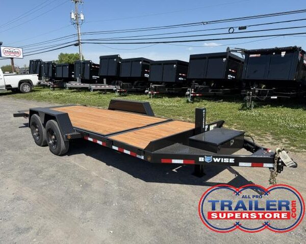 BWise 7 x 20 Low Profile Split-Tilt Equipment Trailer - 8K Axles