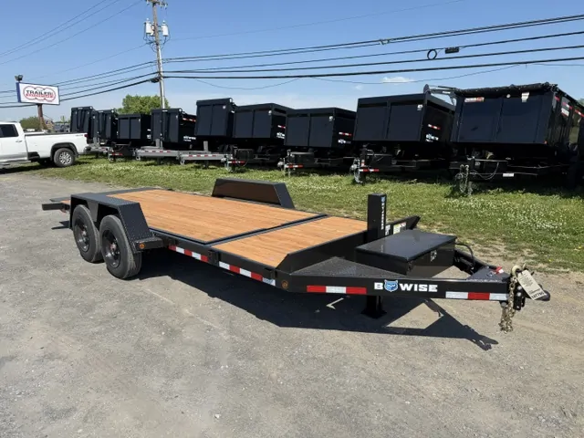 BWise 7 x 20 Low Profile Split-Tilt Equipment Trailer – 8K Axles