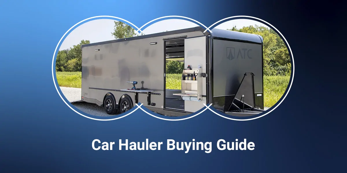 ATC car hauler customized with tool racks