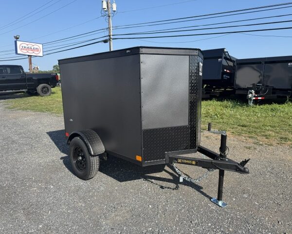 Covered Wagon 4 x 6 Enclosed Cargo Trailer - Black Trim