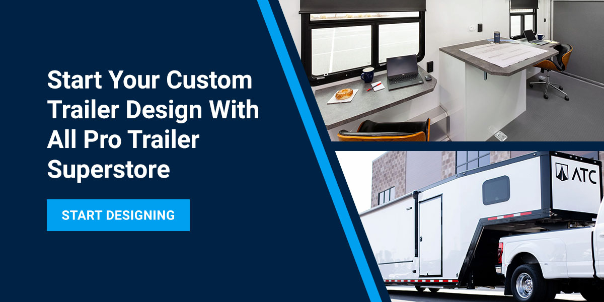 Interior and exterior of a custom ATC trailer