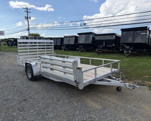 2020 Sport Haven 7×14 Aluminum Utility Trailer - Side ATV Gate