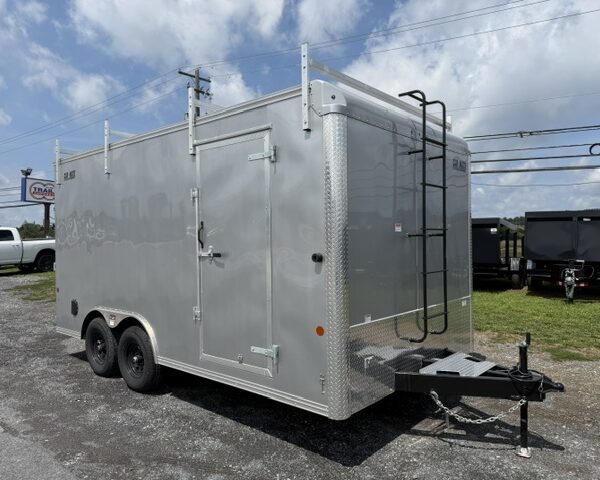 Car Mate 8.5 x 16 Enclosed Contractor Trailer - Ramp Door