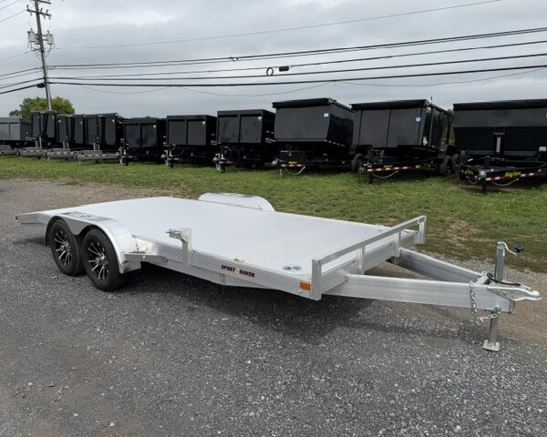 Sporthaven 7×18 Aluminum Open Car Hauler - Aluminum Deck