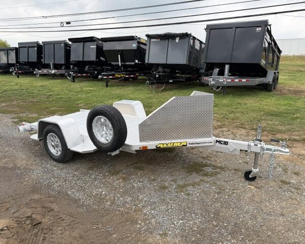 Aluma 4.5×10 Aluminum Open Motorcycle Trailer- Aluminum Deck