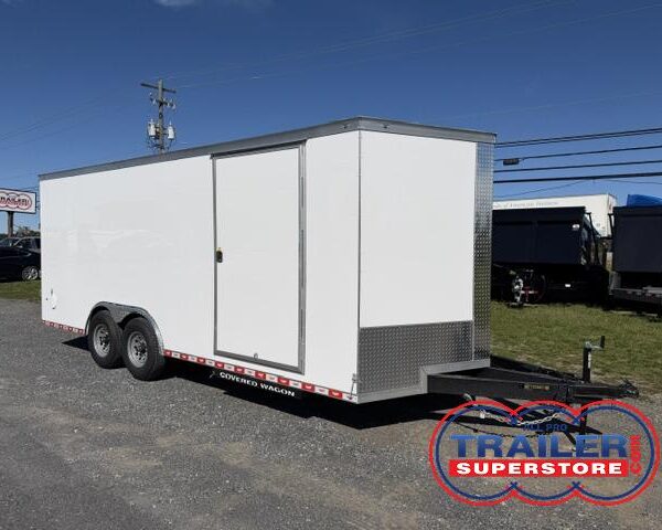 Covered Wagon 8.5 x 20 V-Nose Enclosed Trailer - Barn Doors
